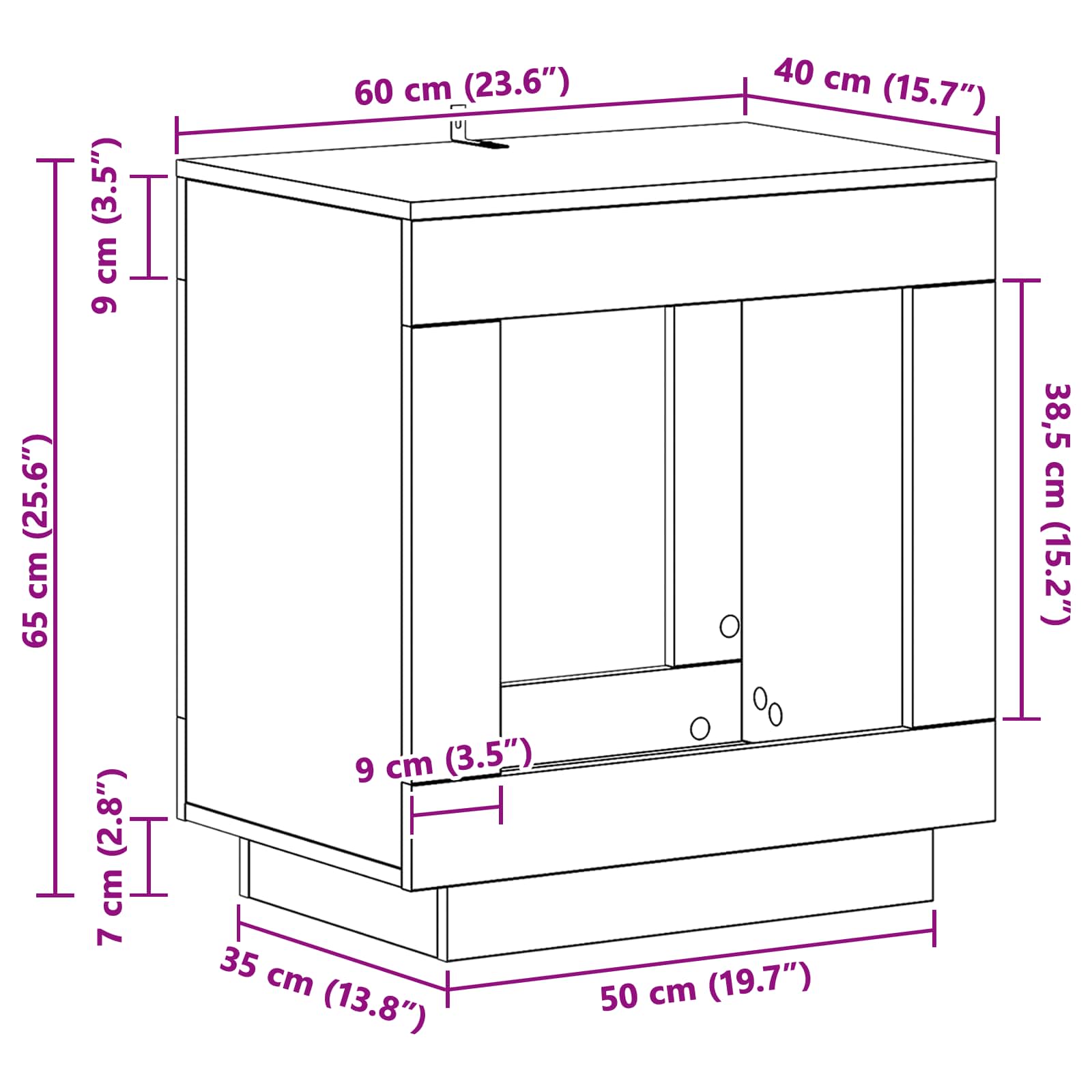 Τραπεζάκι Πλευράς Sonoma Δρυς 60 x 40 x 65 εκ. - Pakobazaar