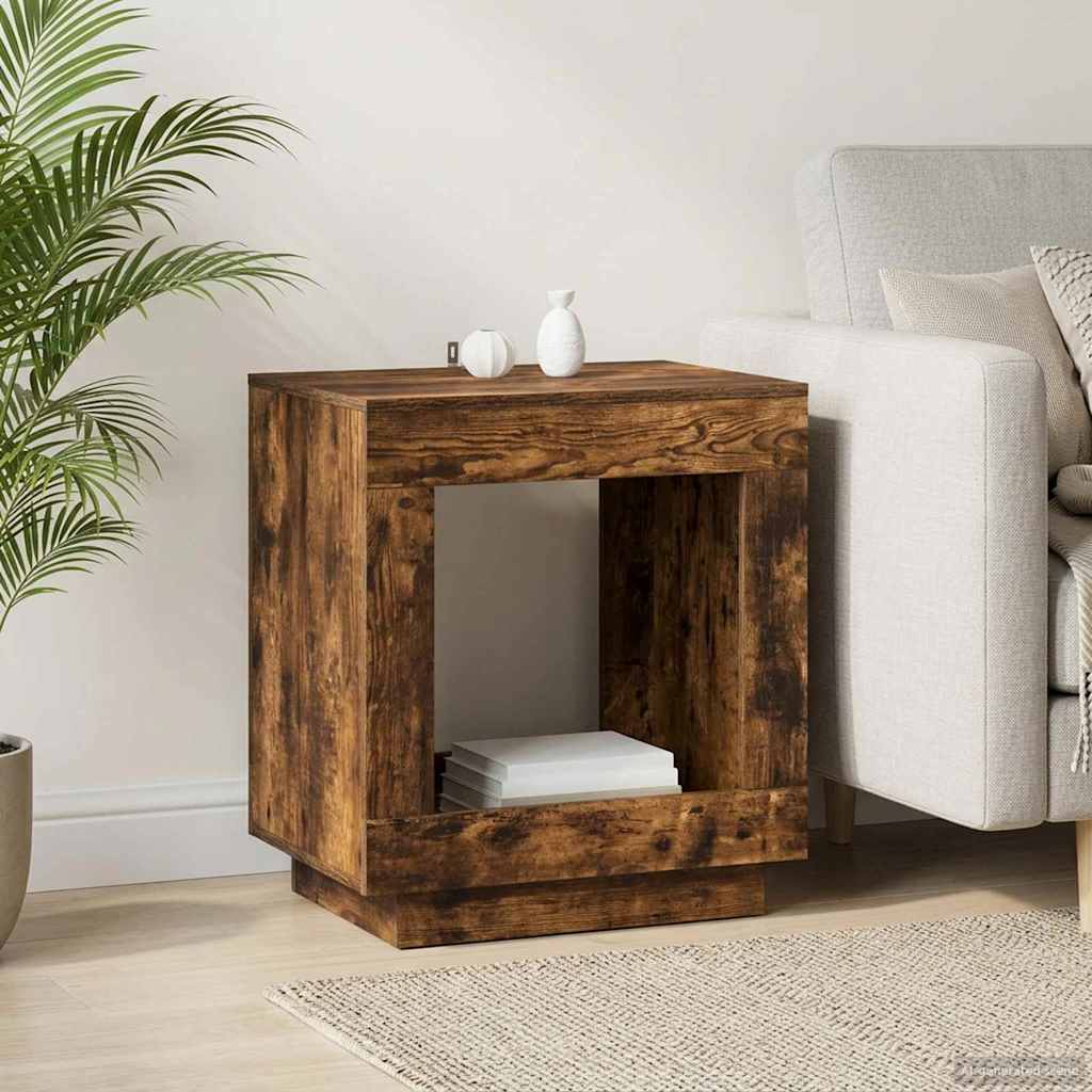 Τραπεζάκι Πλευράς Καπνισμένο Ξύλο Δρυός 60 x 40 x 65 εκ. - Pakobazaar