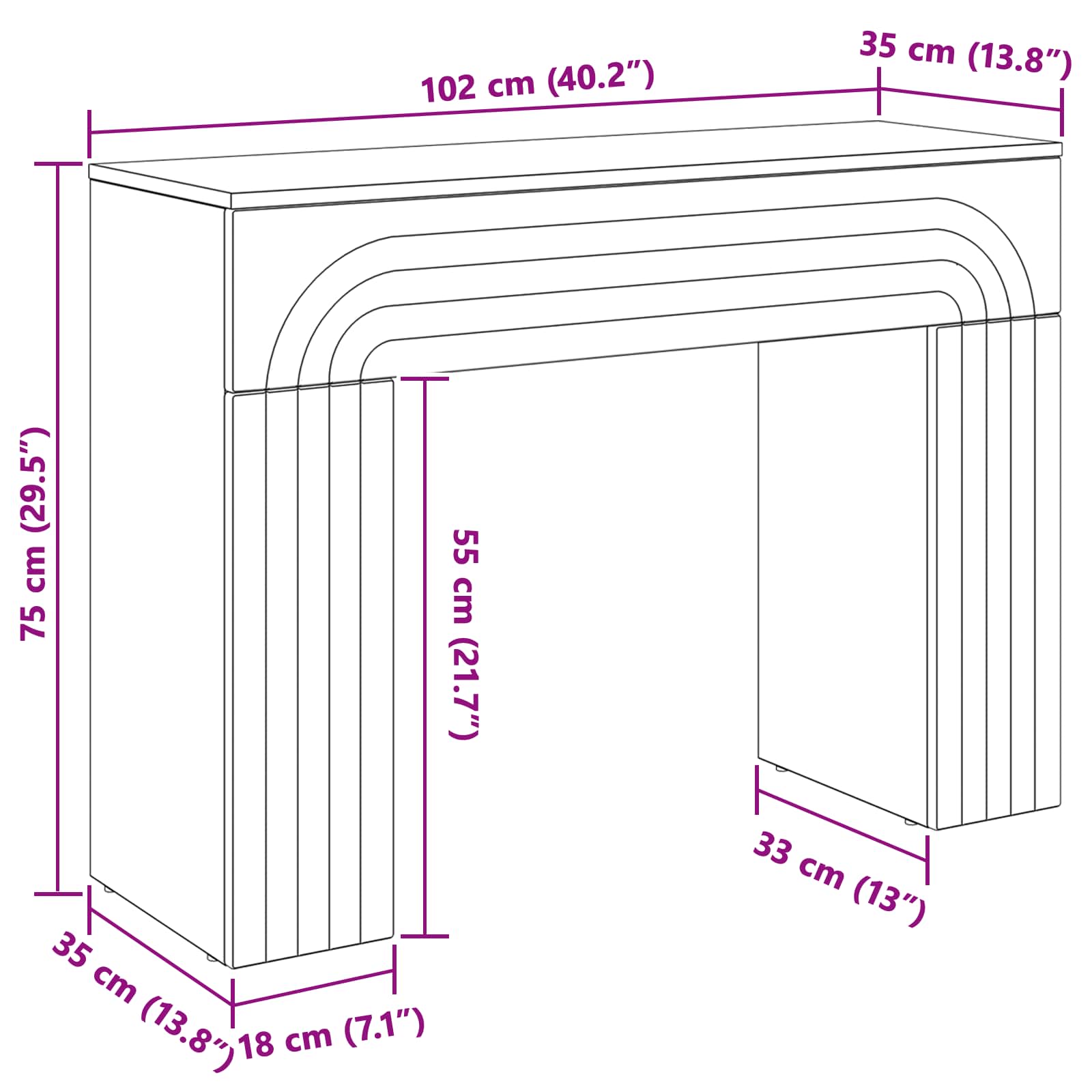Τραπεζάκι σαλονιού Γκρι Σκυροδέματος 102 x 35 x 75 εκ - Pakobazaar