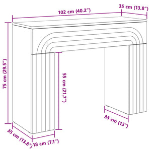 Τραπεζάκι σαλονιού Artisan Δρυς 102 x 35 x 75 εκ - Pakobazaar