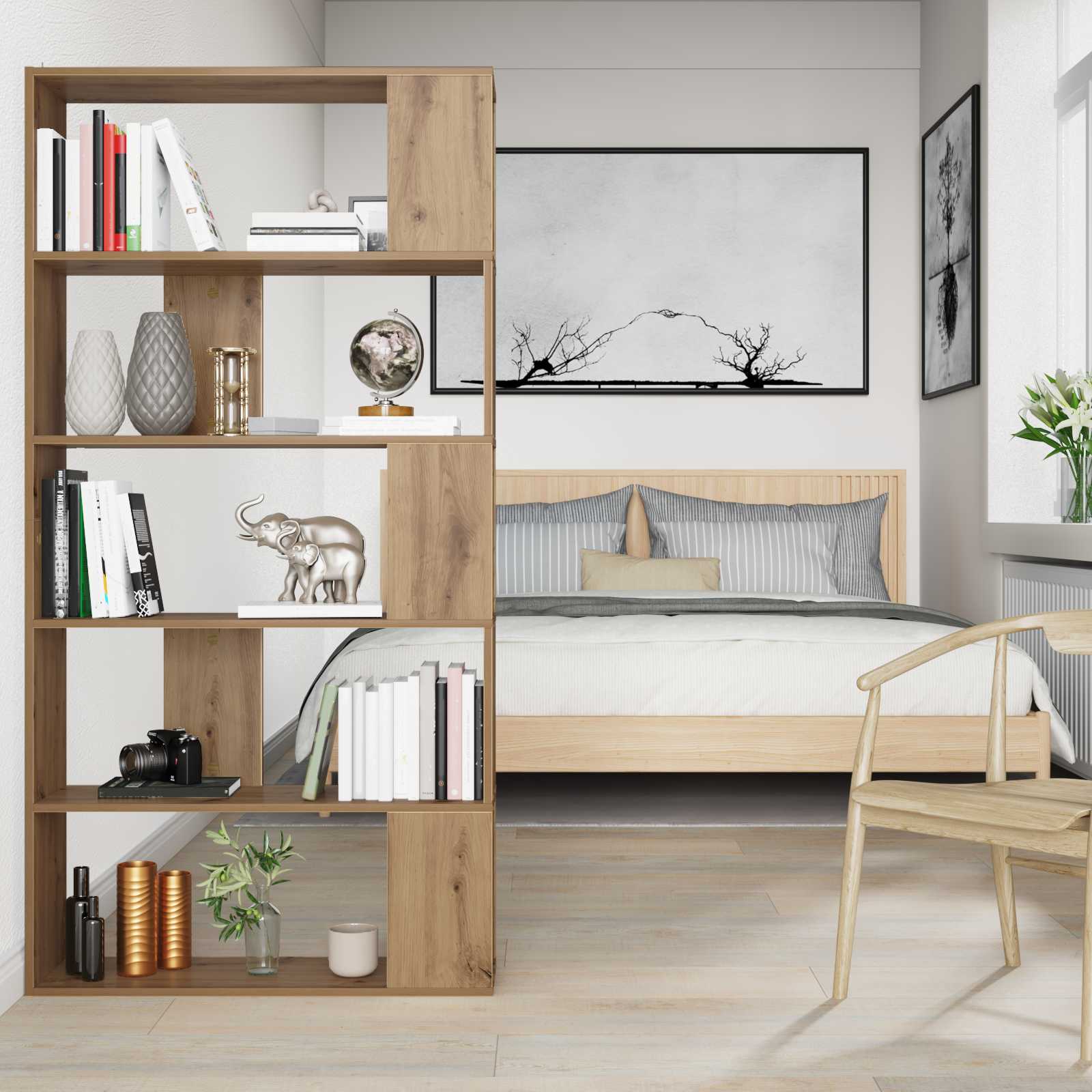 Βιβλιοθήκη Artisan Oak 80 x 24 x 159 εκ Επεξεργασμένο ξύλο - Pakobazaar