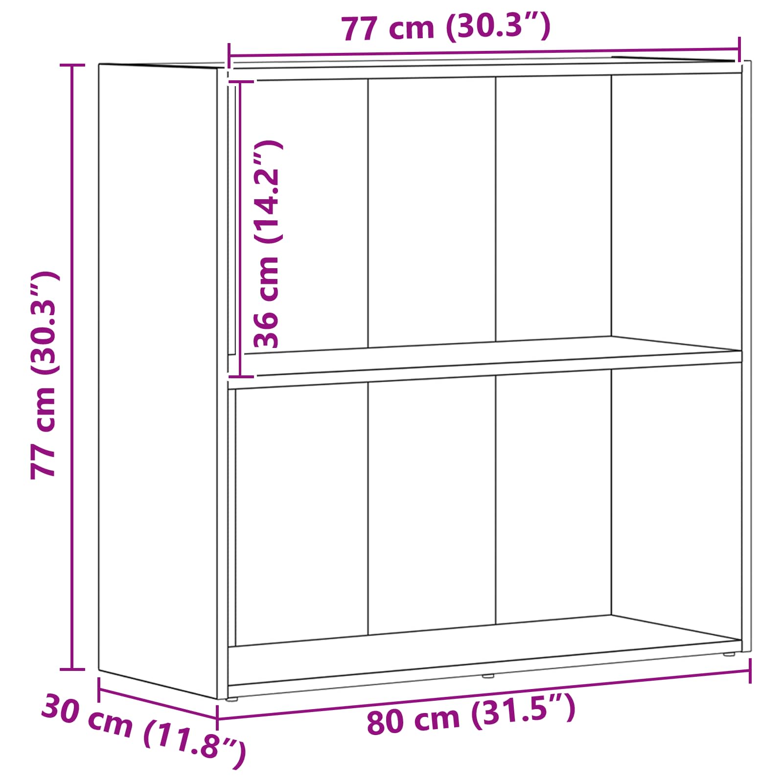 Ράφι Βιβλίων Μαύρη Οξυά 60 x 30 x 76.5 εκ Επεξεργασμένο ξύλο - Pakobazaar