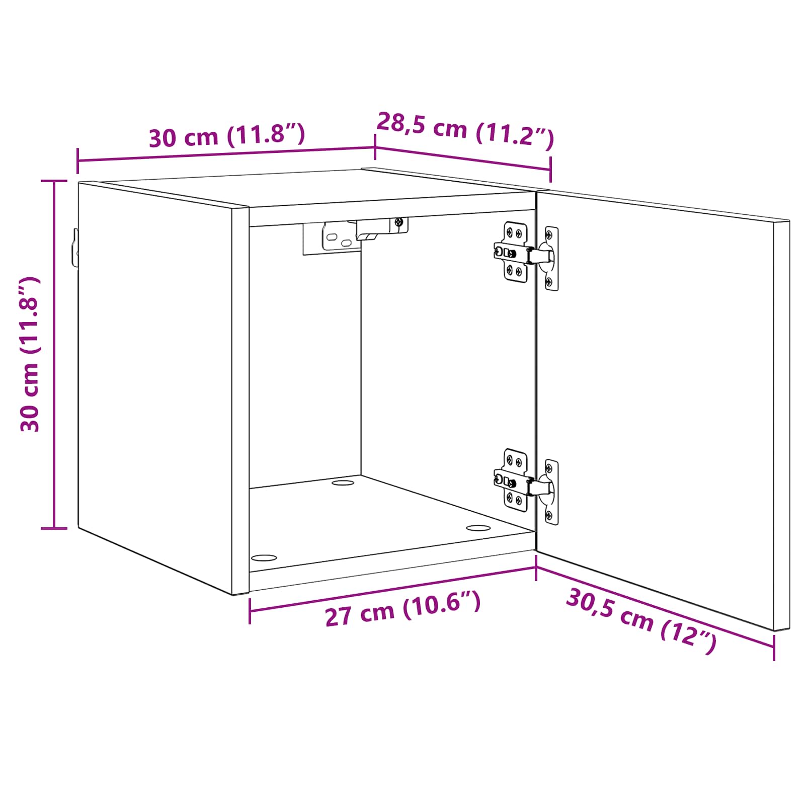 Ντουλάπι TV Παλιό ξύλο 30,5 x 30 x 30 εκ. Επεξεργασμένο ξύλο