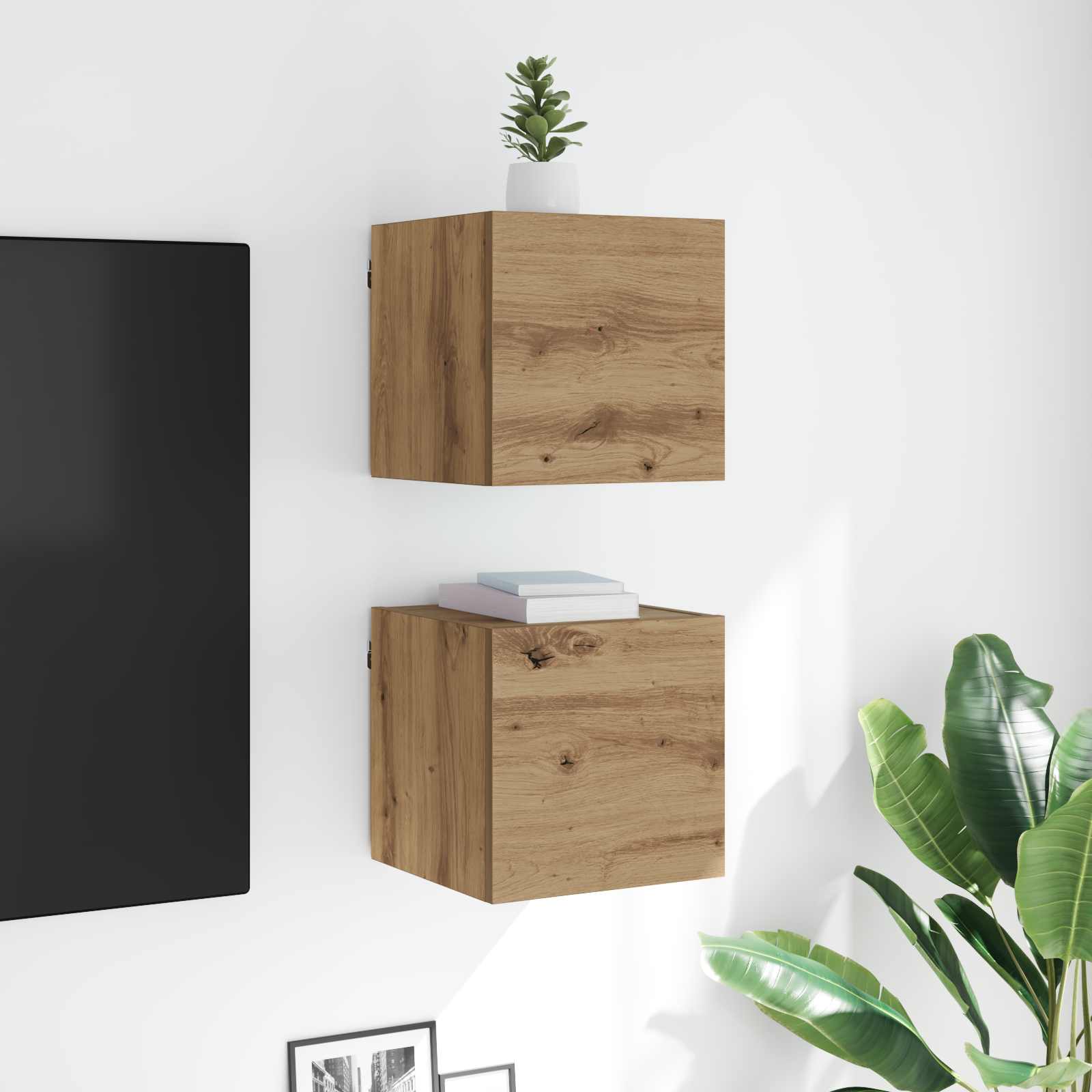 Κρεμαστό Ντουλάπι Τηλεόρασης Artisan Δρυς 30,5 x 30 x 30 εκ.