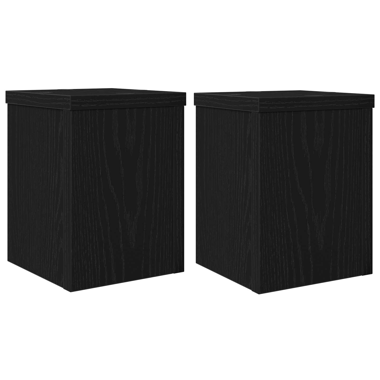 Βάση φυτών 2 pcs Μαύρη Οξυά 15 x 15 x 20 εκ. Επεξεργασμένο ξύλο - Pakobazaar