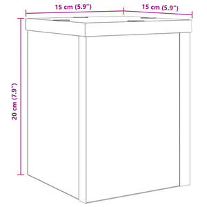 Βάση φυτών 2 pcs Μαύρη Οξυά 15 x 15 x 20 εκ. Επεξεργασμένο ξύλο - Pakobazaar