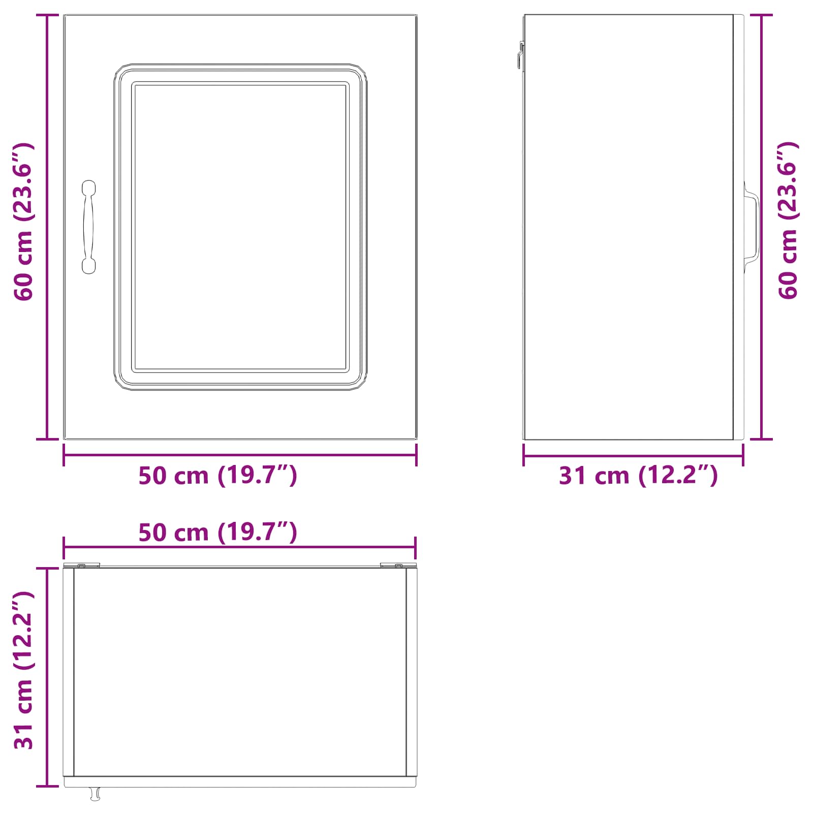 Πάνελ πλυντηρίου πιάτων Kalmar 2 pcs Μαύρη Οξυά 50 x 31 x 60 εκ