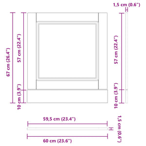 Πάνελ πλυντηρίου πιάτων PORTO Μαύρη Οξυά 60 x 1,5 x 57 εκ