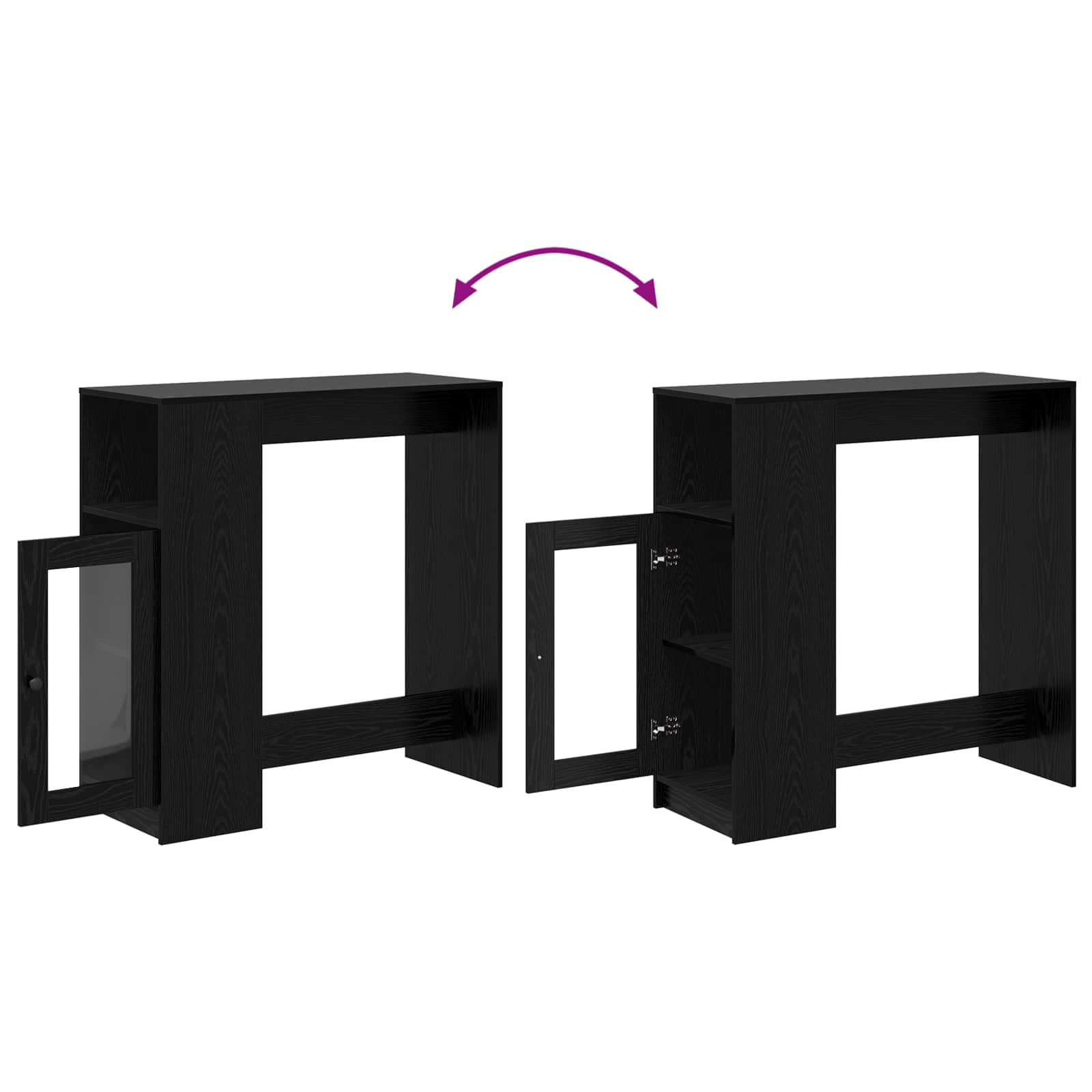 Τραπέζι μπαρ Μαύρη Οξυά 101 x 40 x 103,5 εκ Επεξεργασμένο ξύλο