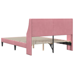 Σκελετός Κρεβατιού με κεφαλάρι Ροζ 140 x 190 cm Βελούδο - Pakobazaar