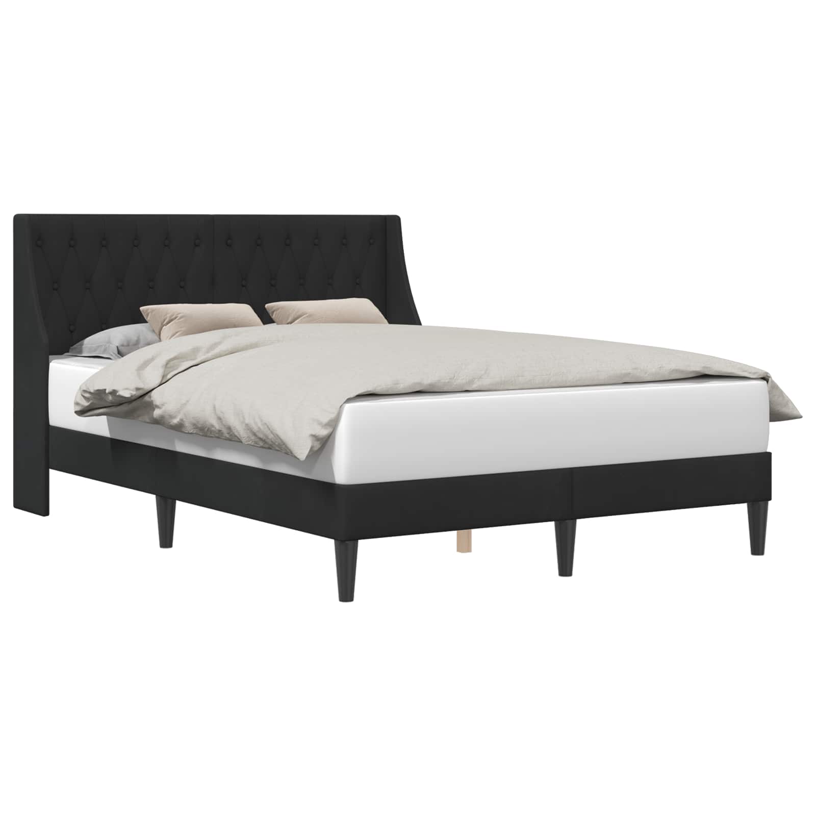 Σκελετός Κρεβατιού με κεφαλάρι Μαύρο 140 x 190 cm Βελούδο - Pakobazaar