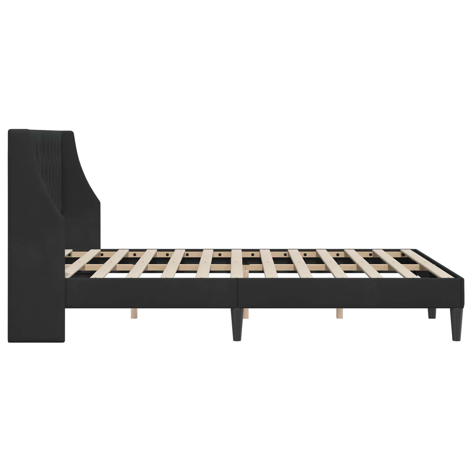 Σκελετός Κρεβατιού με κεφαλάρι Μαύρο 140 x 190 cm Βελούδο - Pakobazaar