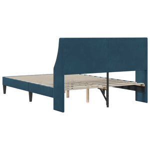 Σκελετός Κρεβατιού με κεφαλάρι Μπλε 140 x 190 cm Βελούδο - Pakobazaar