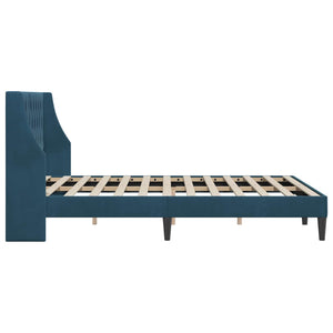 Σκελετός Κρεβατιού με κεφαλάρι Μπλε 140 x 200 cm Βελούδο - Pakobazaar