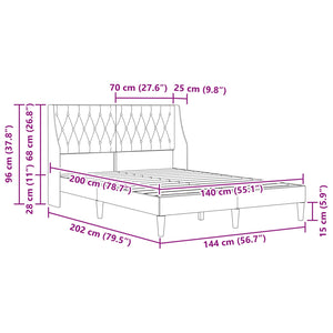 Σκελετός Κρεβατιού με κεφαλάρι Μπλε 140 x 200 cm Βελούδο - Pakobazaar