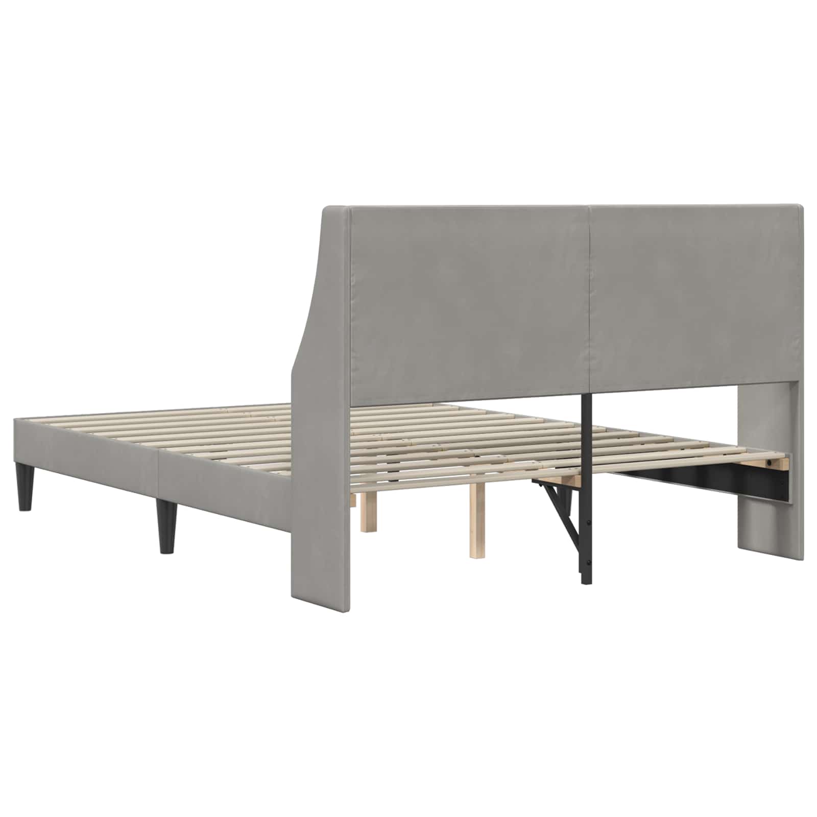 Σκελετός Κρεβατιού Ανοιχτό γκρι 160 x 200 cm Βελούδο - Pakobazaar