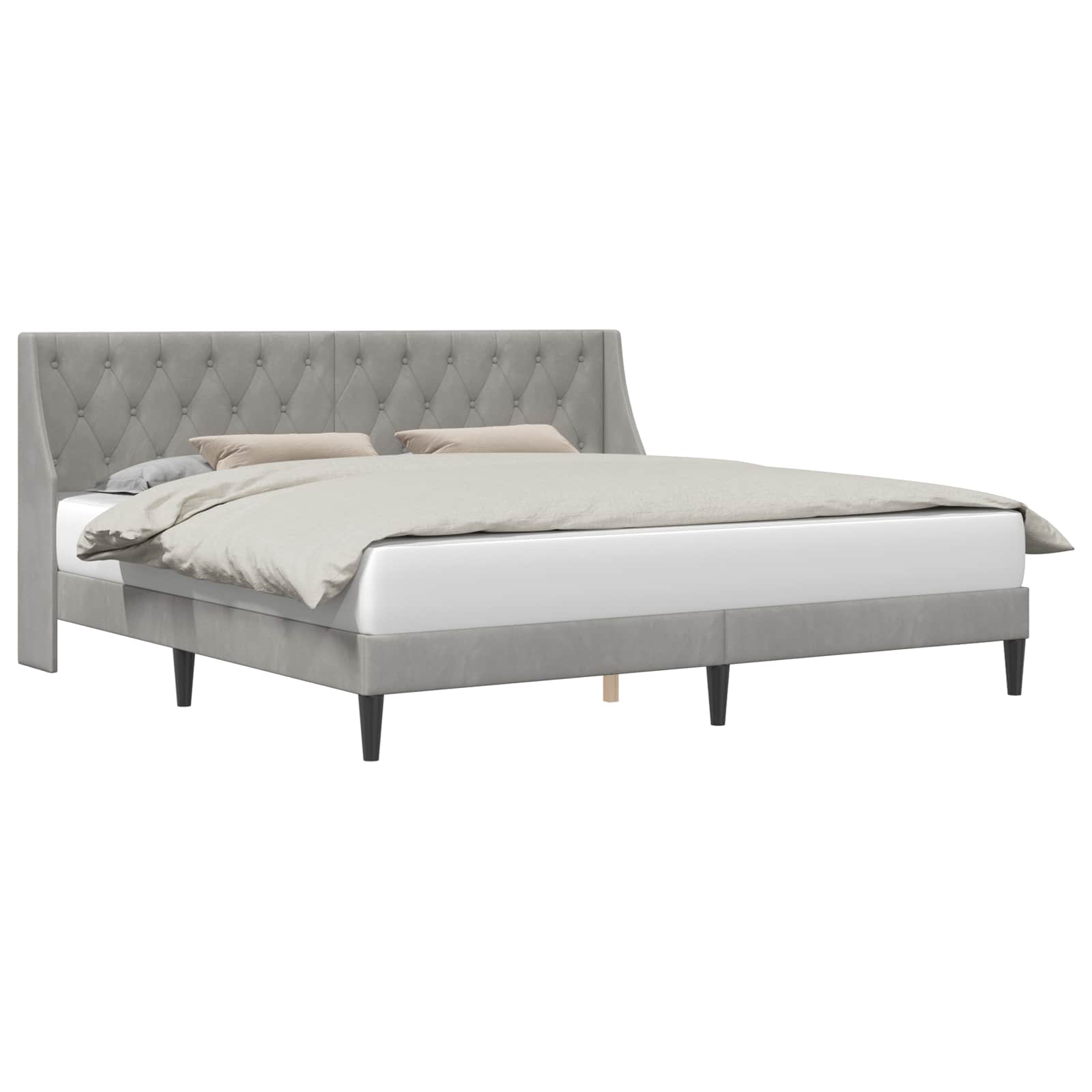 Σκελετός Κρεβατιού Ανοιχτό γκρι 180 x 200 cm Βελούδο - Pakobazaar