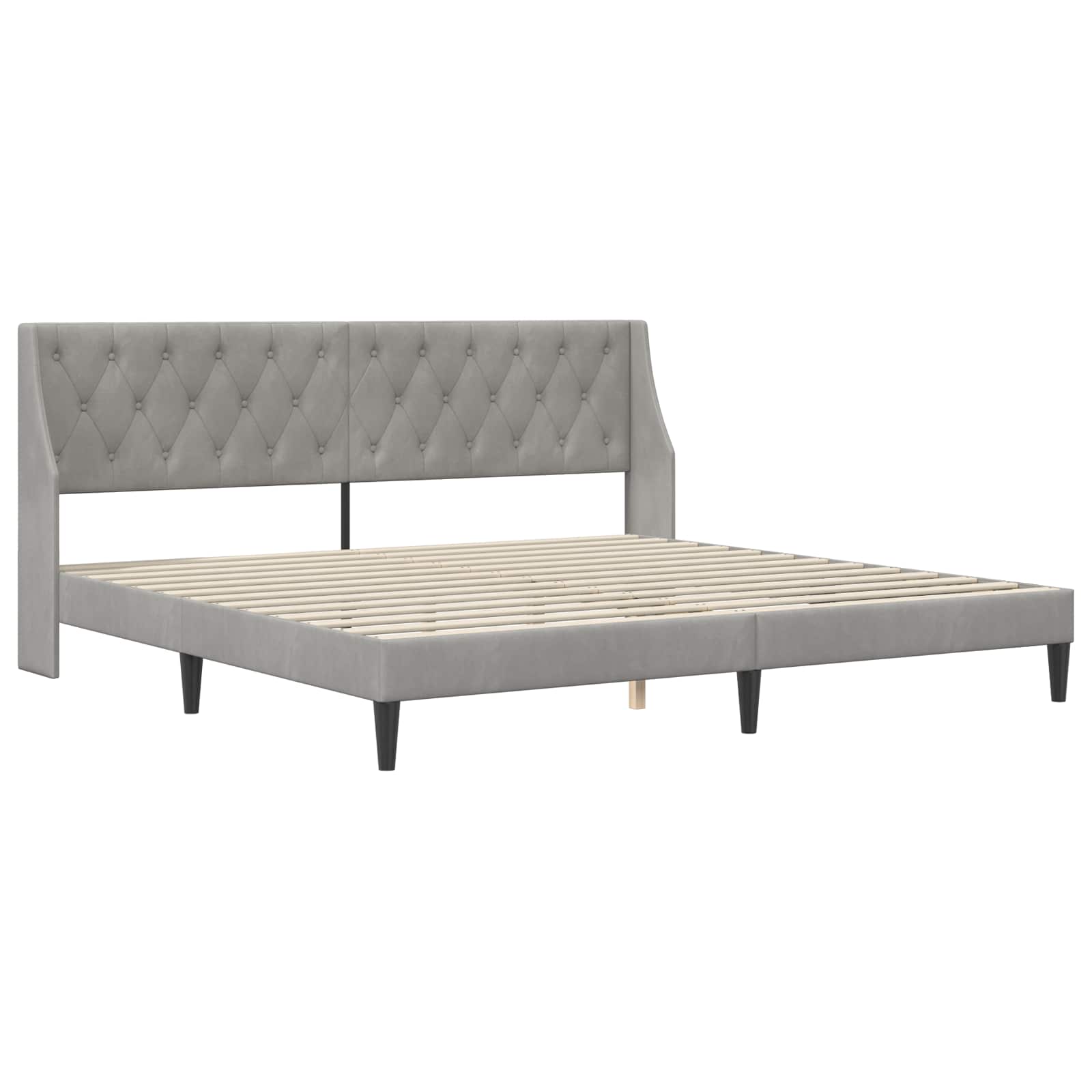 Σκελετός Κρεβατιού Ανοιχτό γκρι 180 x 200 cm Βελούδο - Pakobazaar