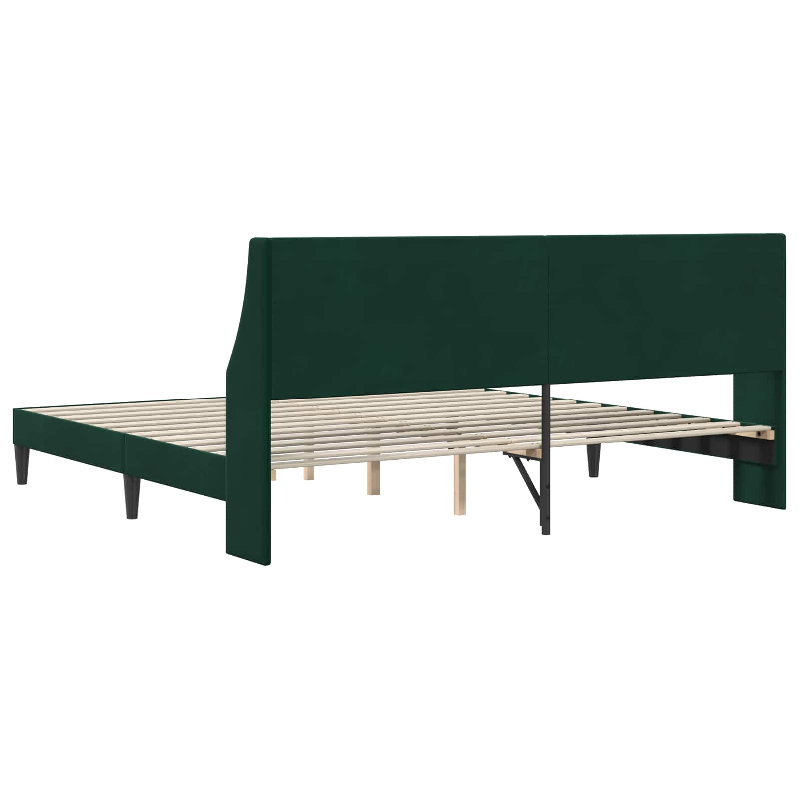 Σκελετός Κρεβατιού Σκούρο Πράσινο 180 x 200 cm Βελούδο - Pakobazaar