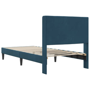 Σκελετός Κρεβατιού με κεφαλάρι Μπλε 90 x 190 cm Βελούδο - Pakobazaar