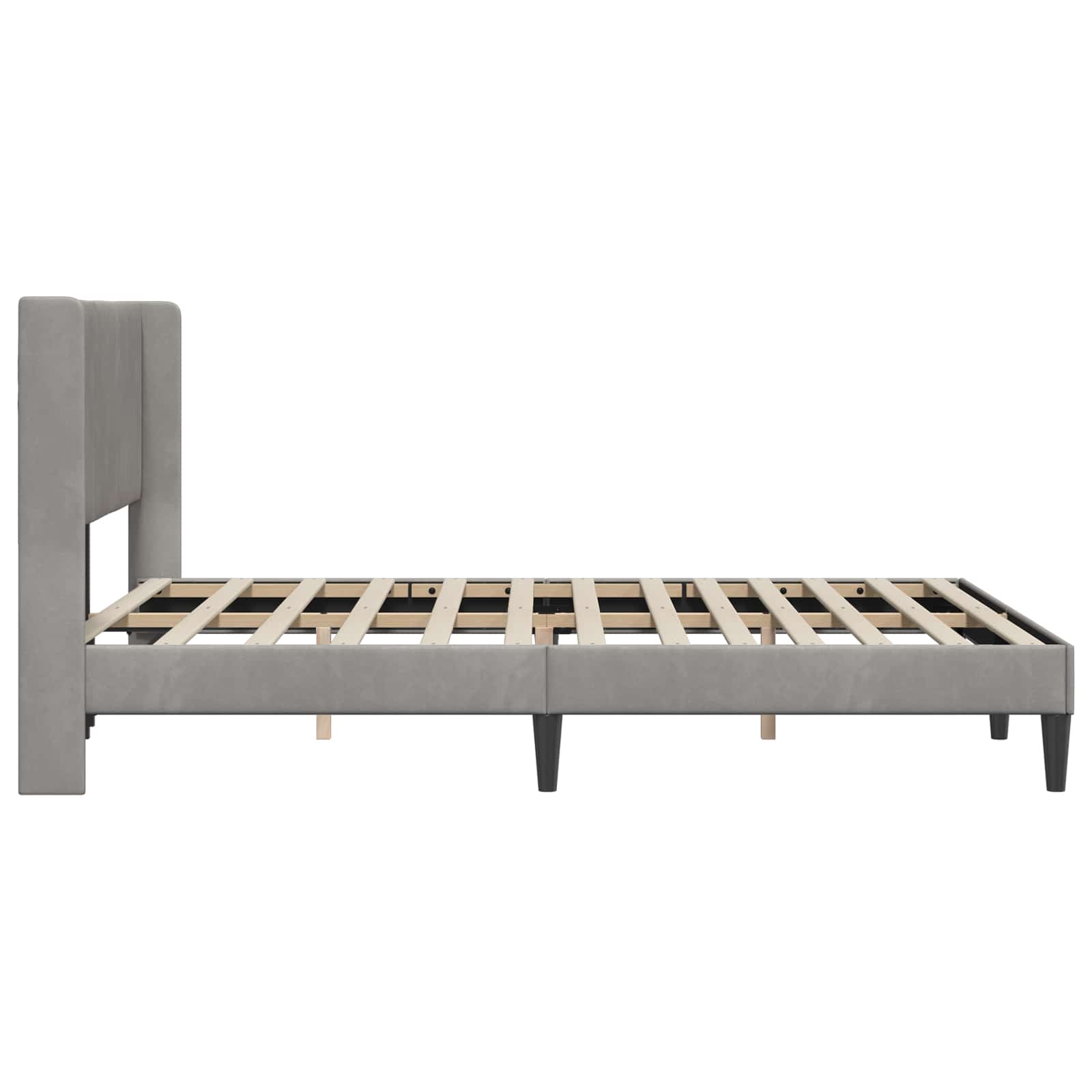 Σκελετός Κρεβατιού Ανοιχτό γκρι 140 x 190 cm Βελούδο - Pakobazaar