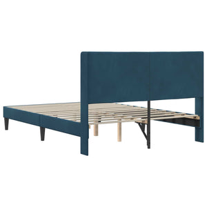 Σκελετός Κρεβατιού με κεφαλάρι Μπλε 140 x 200 cm Βελούδο - Pakobazaar