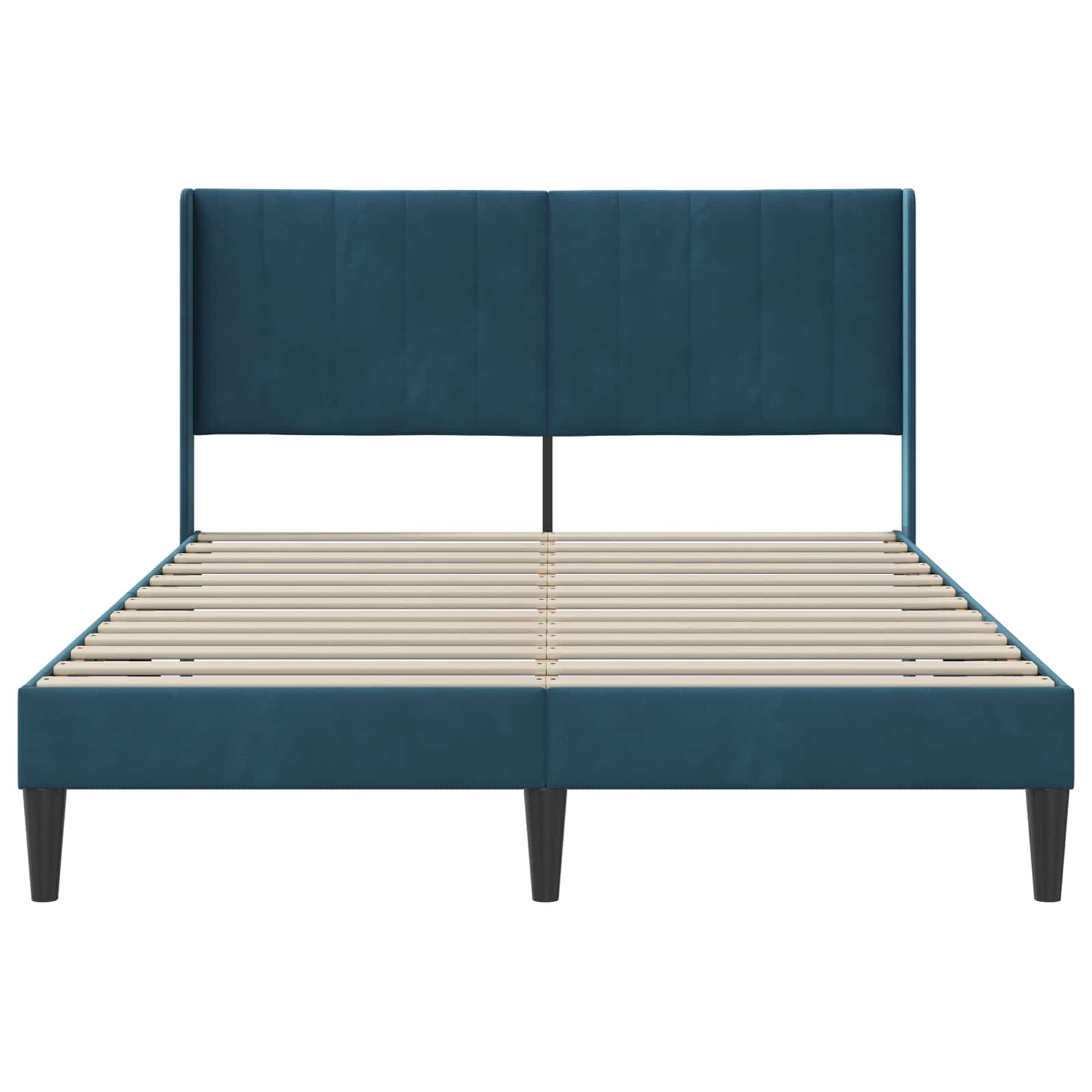 Σκελετός Κρεβατιού με κεφαλάρι Μπλε 140 x 200 cm Βελούδο - Pakobazaar