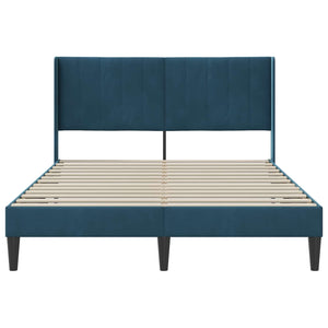 Σκελετός Κρεβατιού με κεφαλάρι Μπλε 140 x 200 cm Βελούδο - Pakobazaar