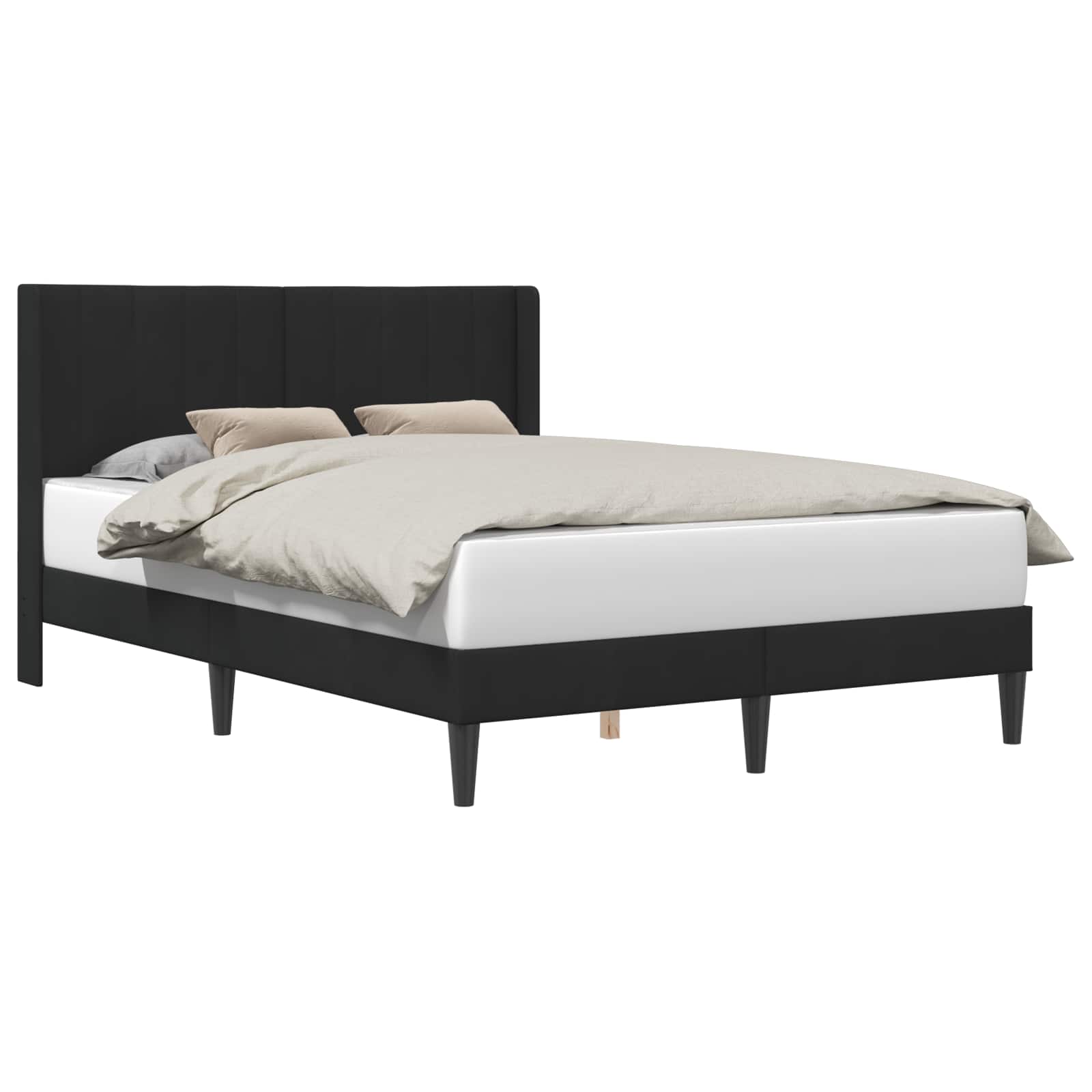 Σκελετός Κρεβατιού με κεφαλάρι Μαύρο 160 x 200 cm Βελούδο - Pakobazaar