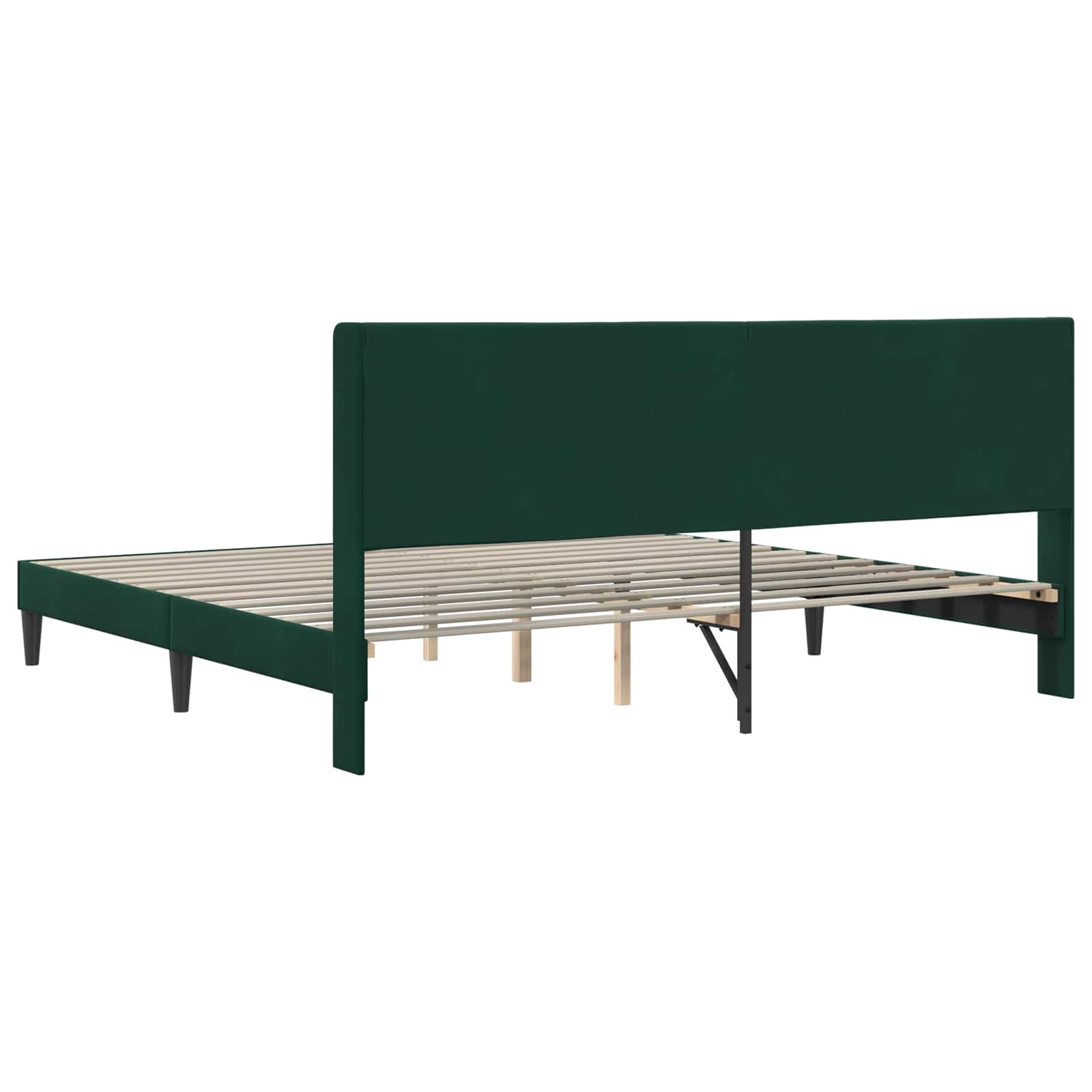 Σκελετός Κρεβατιού Σκούρο Πράσινο 180 x 200 cm Βελούδο - Pakobazaar