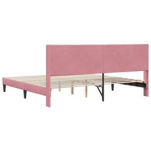 Σκελετός Κρεβατιού με κεφαλάρι Ροζ 180 x 200 cm Βελούδο - Pakobazaar