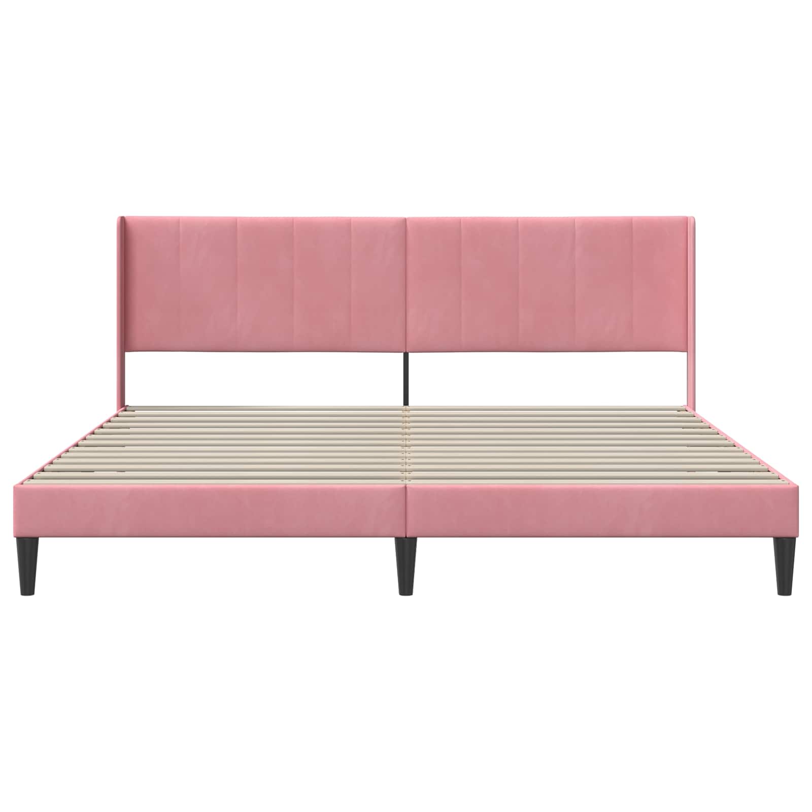 Σκελετός Κρεβατιού με κεφαλάρι Ροζ 180 x 200 cm Βελούδο - Pakobazaar