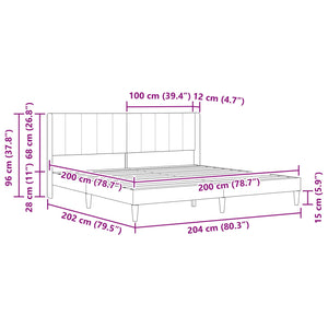 Σκελετός Κρεβατιού Σκούρο Πράσινο 200 x 200 cm Βελούδο - Pakobazaar