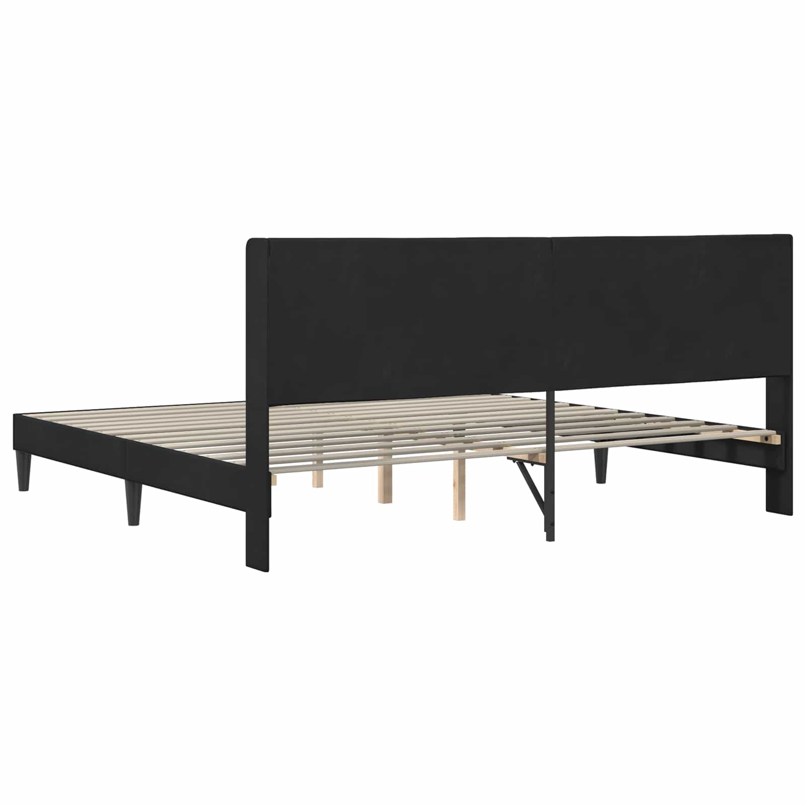Σκελετός Κρεβατιού με κεφαλάρι Μαύρο 200 x 200 cm Βελούδο - Pakobazaar