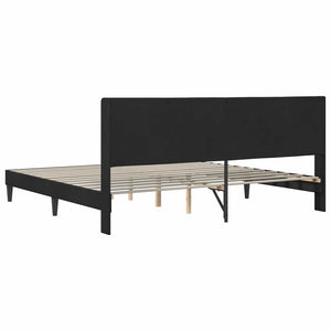 Σκελετός Κρεβατιού με κεφαλάρι Μαύρο 200 x 200 cm Βελούδο - Pakobazaar