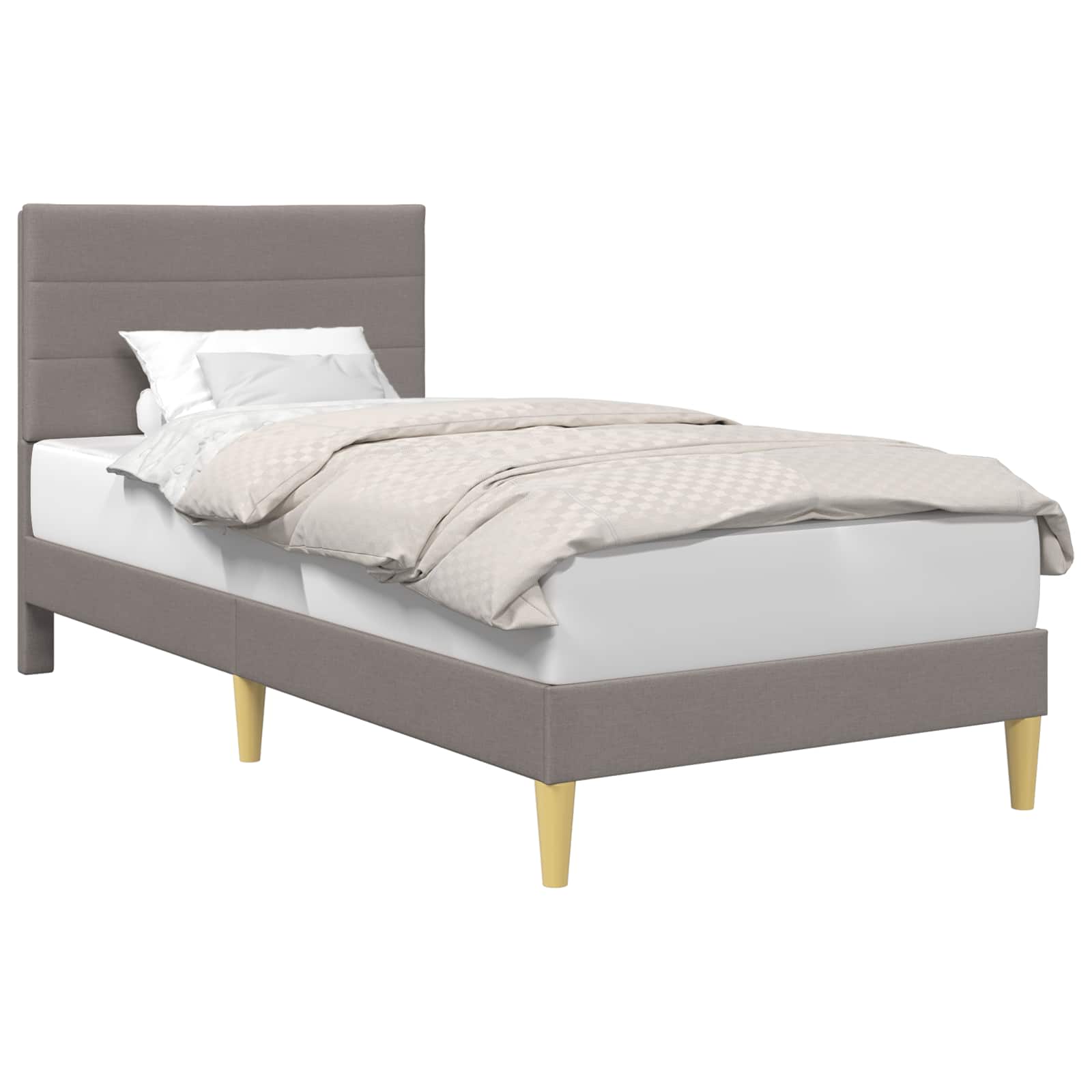 Σκελετός Κρεβατιού με κεφαλάρι Taupe 80 x 200 cm ύφασμα - Pakobazaar