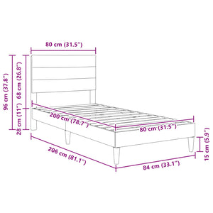 Σκελετός Κρεβατιού με κεφαλάρι Μπλε 80 x 200 cm ύφασμα - Pakobazaar