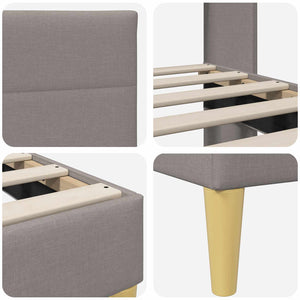 Σκελετός Κρεβατιού με κεφαλάρι Taupe 90 x 190 cm ύφασμα - Pakobazaar