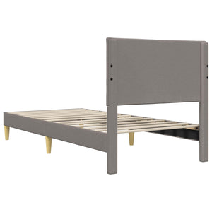 Σκελετός Κρεβατιού με κεφαλάρι Taupe 90 x 190 cm ύφασμα - Pakobazaar