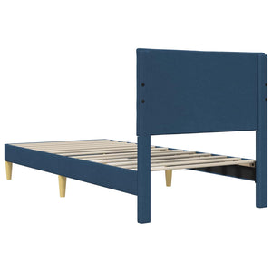 Σκελετός Κρεβατιού με κεφαλάρι Μπλε 90 x 190 cm ύφασμα - Pakobazaar