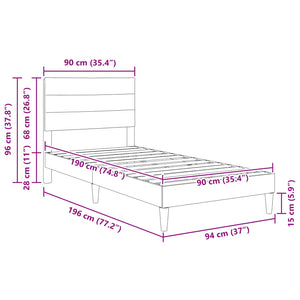 Σκελετός Κρεβατιού με κεφαλάρι Μπλε 90 x 190 cm ύφασμα - Pakobazaar