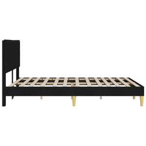 Σκελετός Κρεβατιού με κεφαλάρι Μαύρο 140 x 190 cm ύφασμα - Pakobazaar