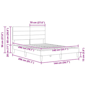 Σκελετός Κρεβατιού με κεφαλάρι Μαύρο 140 x 200 cm ύφασμα - Pakobazaar