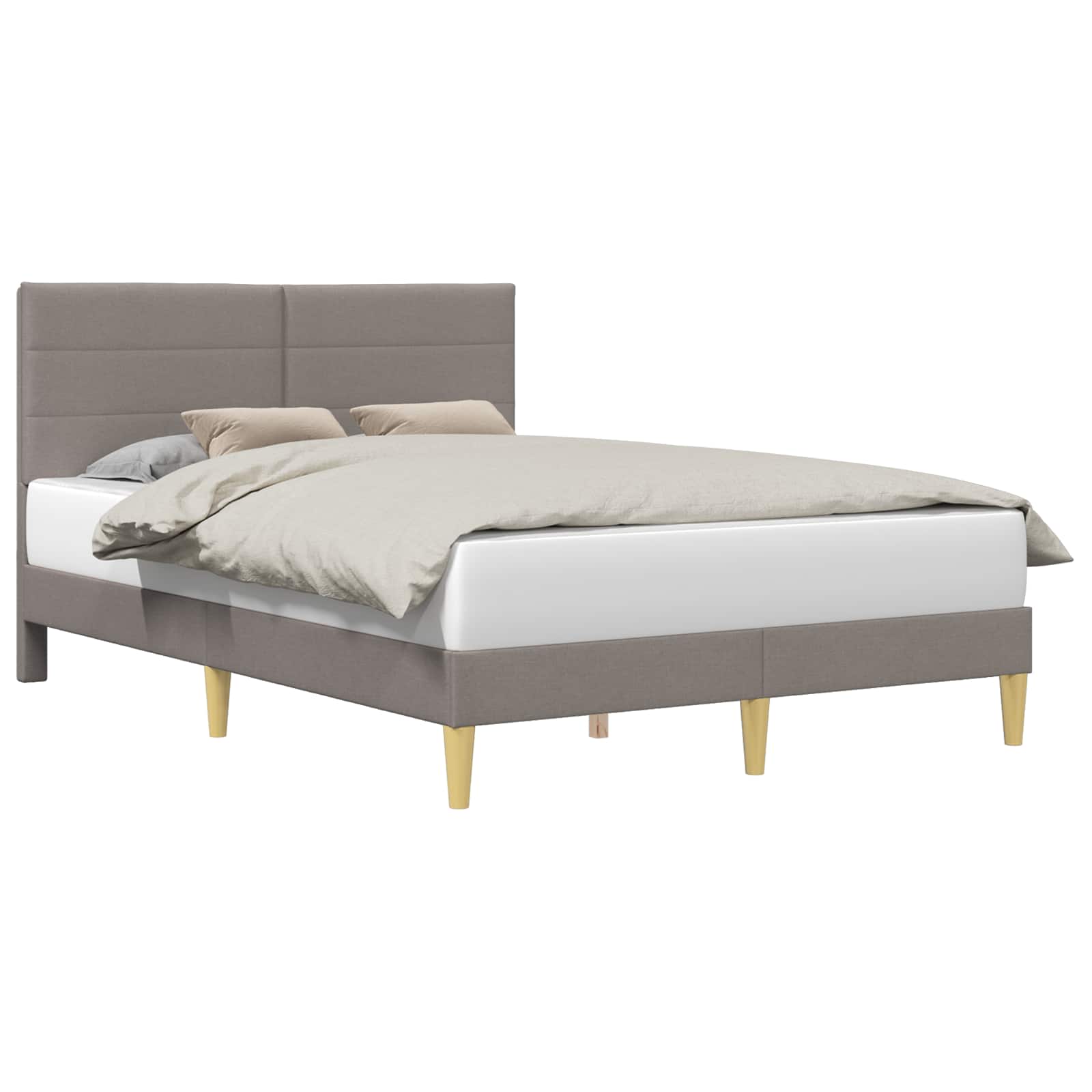 Σκελετός Κρεβατιού με κεφαλάρι Taupe 140 x 200 cm ύφασμα - Pakobazaar