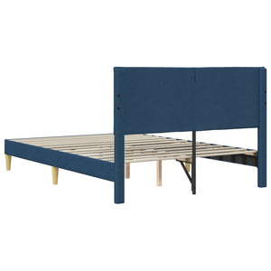 Σκελετός Κρεβατιού με κεφαλάρι Μπλε 140 x 200 cm ύφασμα - Pakobazaar
