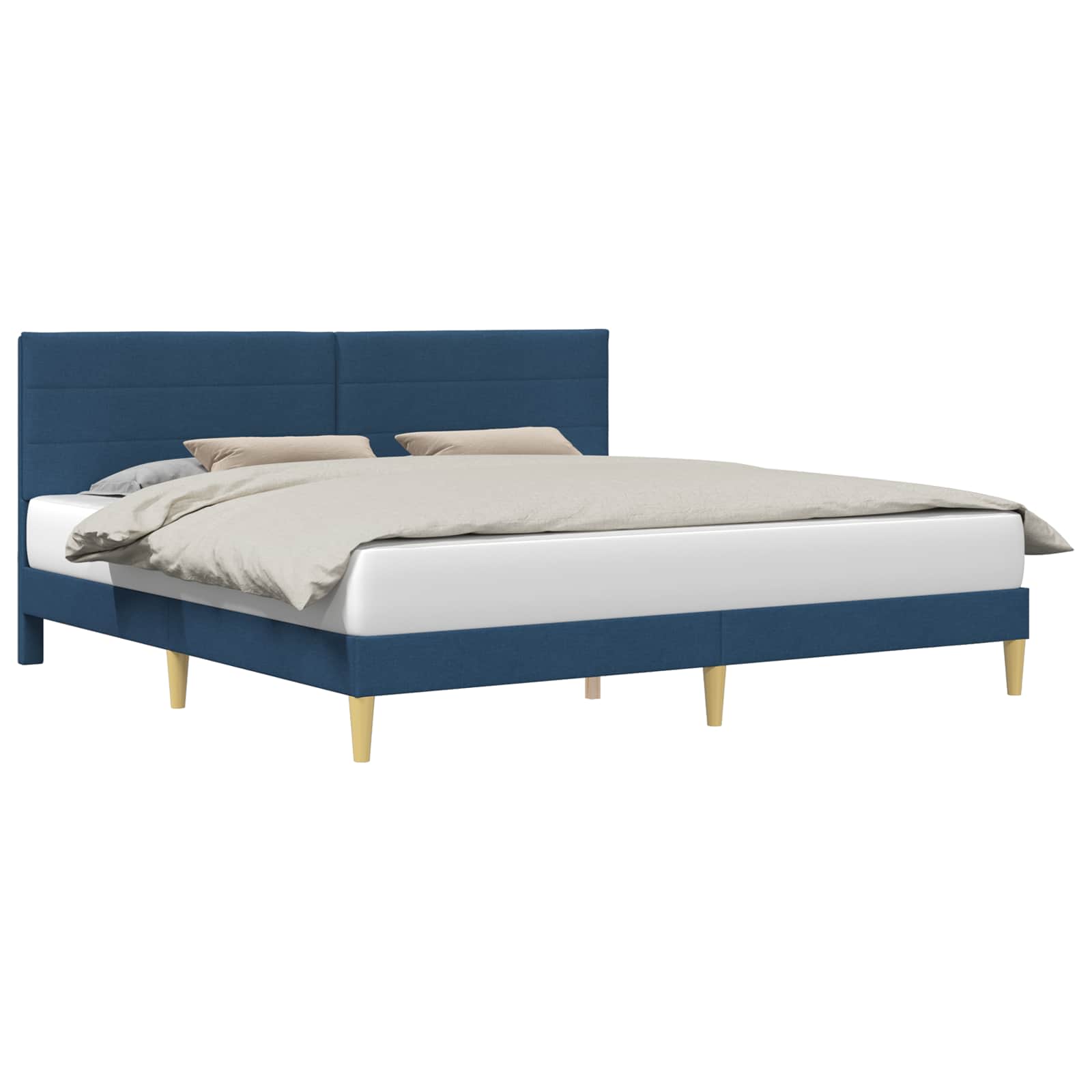 Σκελετός Κρεβατιού με κεφαλάρι Μπλε 180 x 200 cm Ύφασμα - Pakobazaar