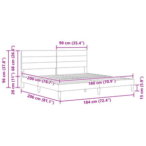 Σκελετός Κρεβατιού με κεφαλάρι Μπλε 180 x 200 cm Ύφασμα - Pakobazaar
