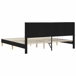 Σκελετός Κρεβατιού με κεφαλάρι Μαύρο 200 x 200 cm Ύφασμα - Pakobazaar