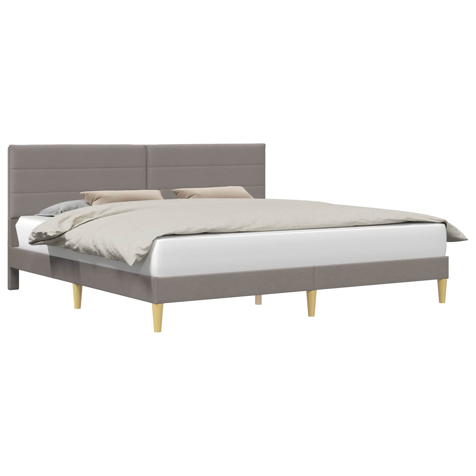 Σκελετός Κρεβατιού με κεφαλάρι Taupe 200 x 200 cm Ύφασμα - Pakobazaar