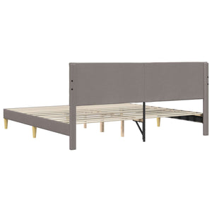 Σκελετός Κρεβατιού με κεφαλάρι Taupe 200 x 200 cm Ύφασμα - Pakobazaar